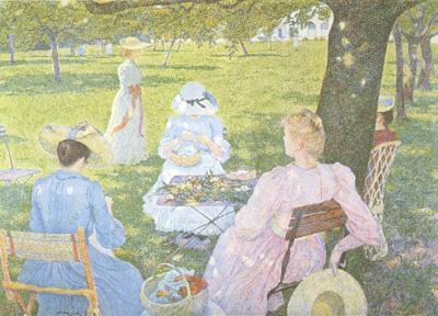 Family in an Orchard (nn02), Theo Van Rysselberghe